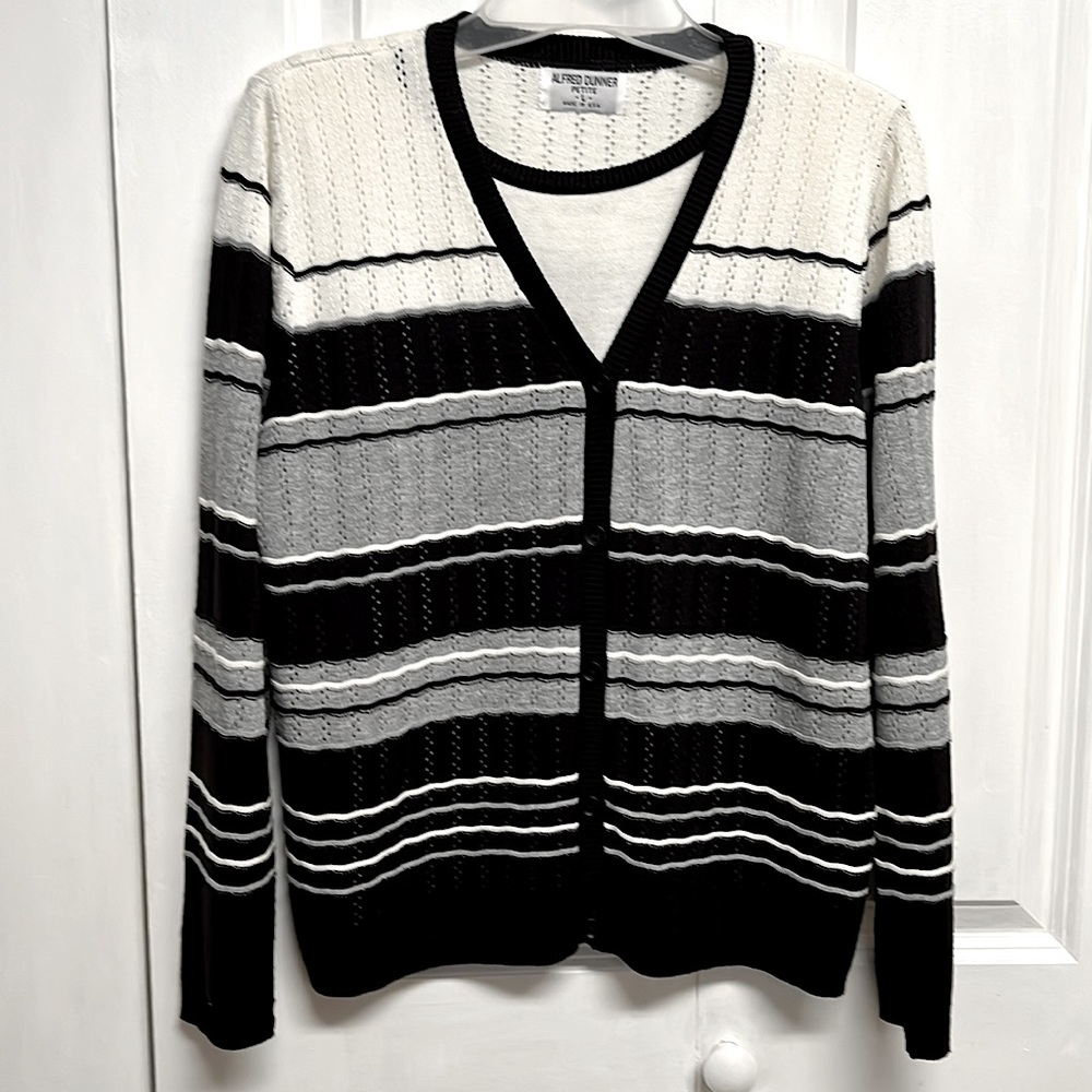 Alfred Dunner Multi Color Long Sleeve Layered Knit Top Size PL